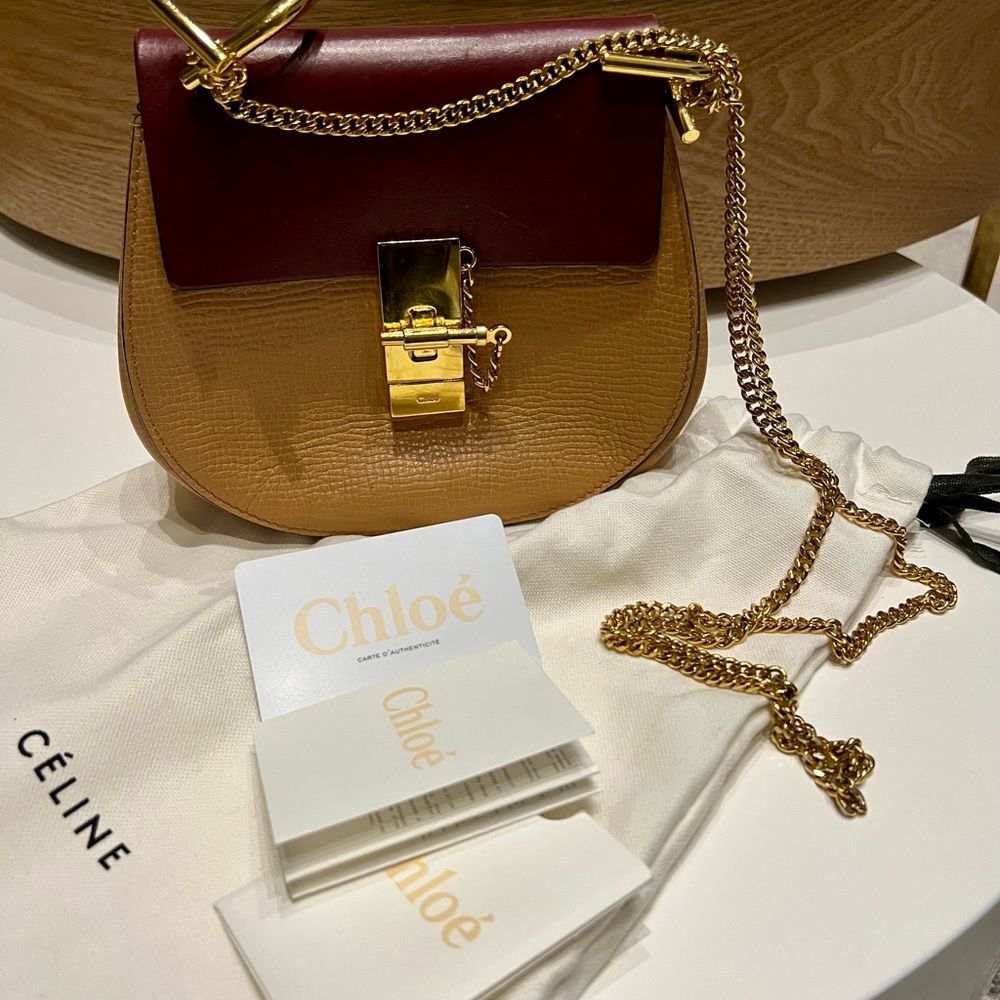 Chloe grained lambskin mini Drew shoulder bag - authentic